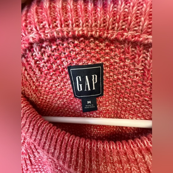 GAP 100% Cotton Misty Rose Marled Sweater Split Hem Women’s Size Medium - Picture 8 of 9